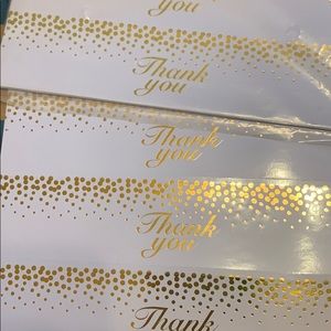 Nine pages of “Thank you” water bottle stickers